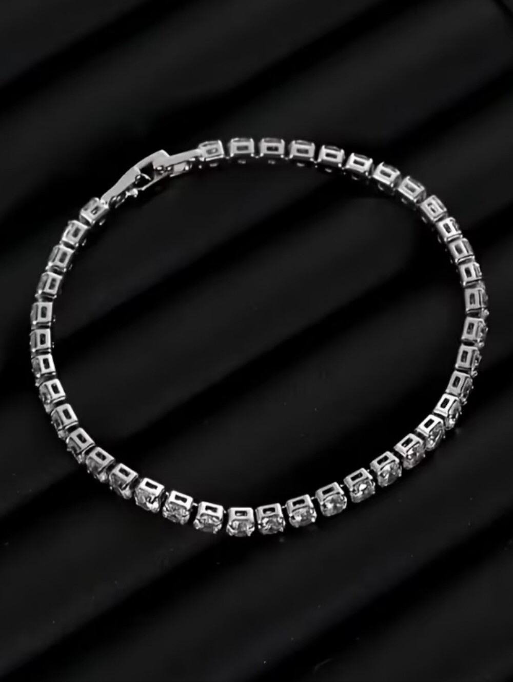 925 Sterling Silver White Tennis Bracelet - Picture 4 of 4